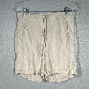 J. Jill Love Linen Tan Khaki 100% Linen Shorts Women's Size Small